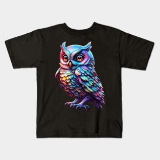 Magical Holographic Owls: Merlin Kids T-Shirt